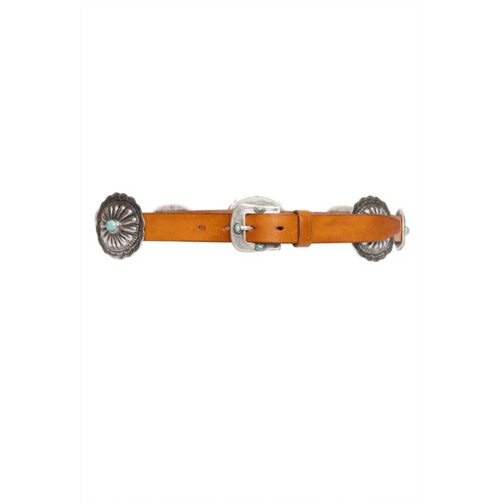 NEW JOHNNY WAS women's petalo italian leather conch belt in cuoio